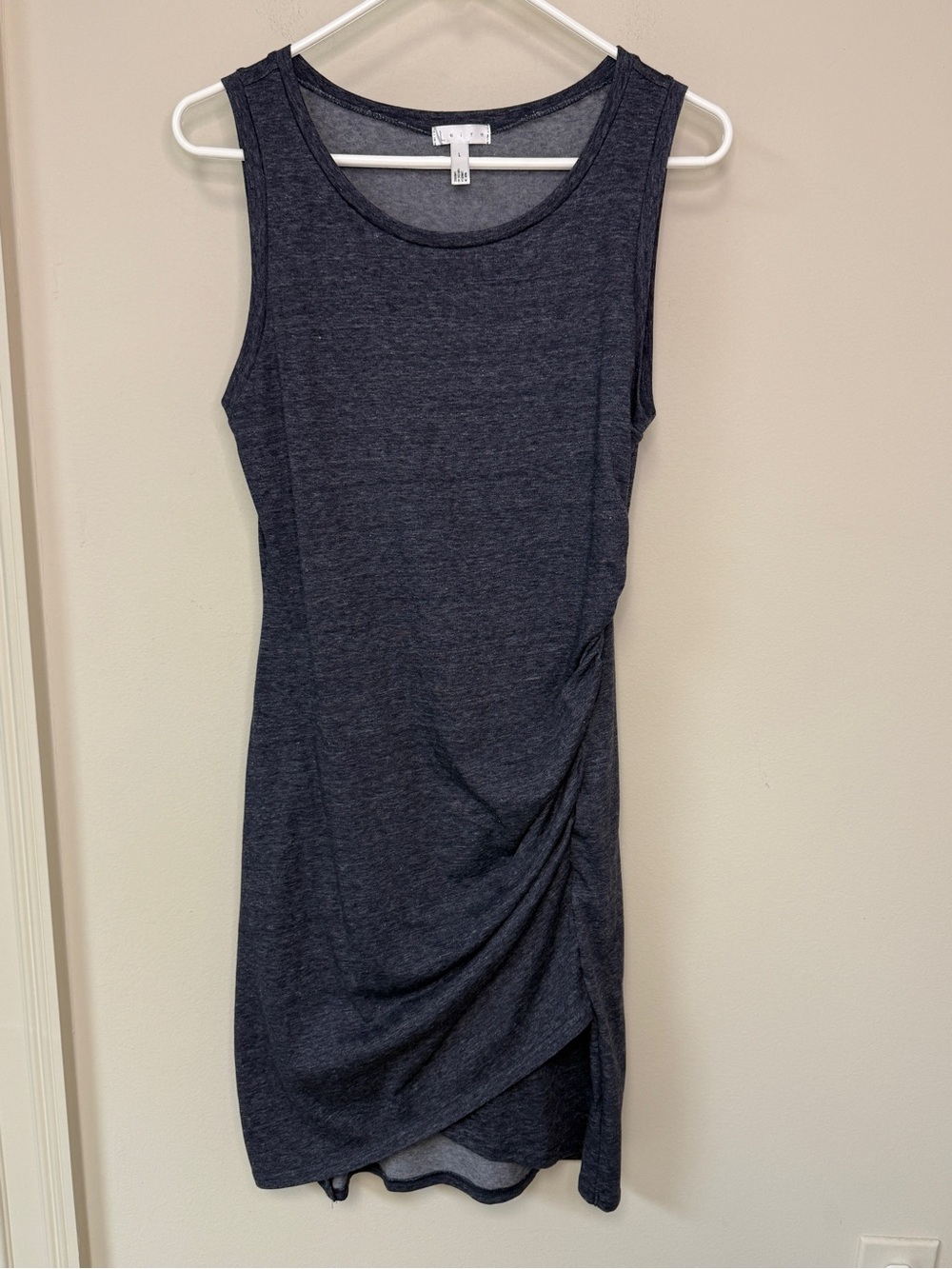 Leith: Women's/Juniors Navy Blue Heather Body-Con Tank Dress, Size L